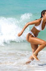 MONTANA BROWN in a White Bikini at a Beach in Barbados 01/02/2021