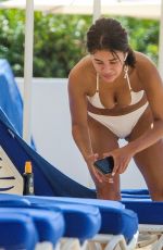 MONTANA BROWN in a White Bikini at a Beach in Barbados 01/20/2021