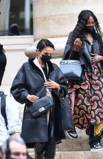 NAOMI CAMPBELL and CHRISTY TURLINGOTN Leaves Fendi Fashion Show in Paris 01/27/2021