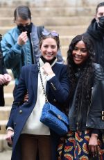 NAOMI CAMPBELL and CHRISTY TURLINGOTN Leaves Fendi Fashion Show in Paris 01/27/2021