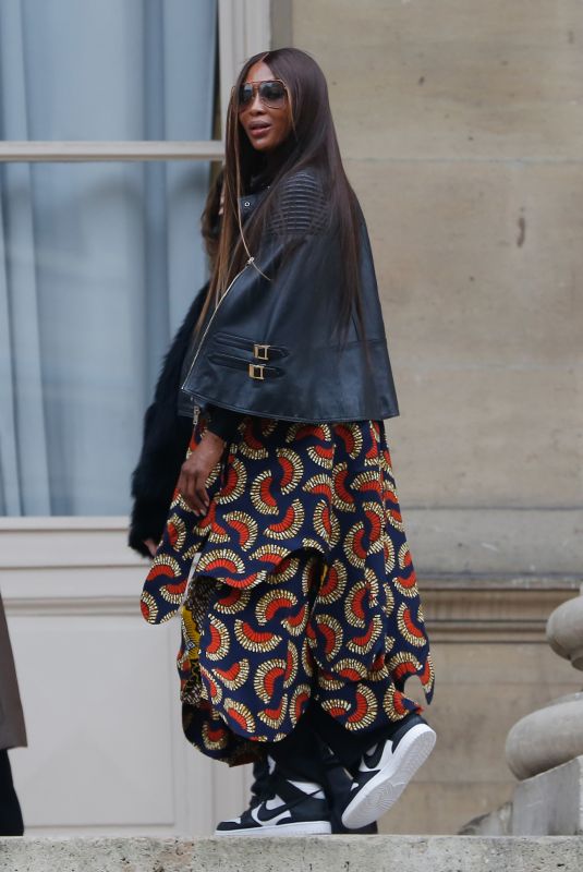 NAOMI CAMPBELL Arrives at Fendi Fashion Show in Paris 01/27/2021