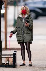 NAOMI WATTS Out with Her Dog in New York 01/16/2021