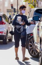 NICOLE MURPHY Out with Her Dog in Los Angeles 01/26/2021