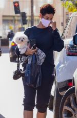 NICOLE MURPHY Out with Her Dog in Los Angeles 01/26/2021