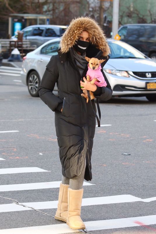PADMA LAKSHMI Out with Her Dog in New York 01/22/2021
