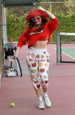 PHOEBE PRICE at a Tennis Court in Los Anegeles 01/22/2021