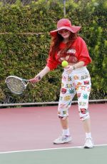 PHOEBE PRICE at a Tennis Court in Los Anegeles 01/22/2021
