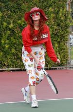 PHOEBE PRICE at a Tennis Court in Los Anegeles 01/22/2021