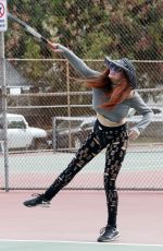 PHOEBE PRICE at a Tennis Court in Los Anegeles 01/26/2021
