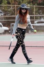 PHOEBE PRICE at a Tennis Court in Los Anegeles 01/26/2021