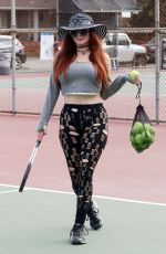 PHOEBE PRICE at a Tennis Court in Los Anegeles 01/26/2021