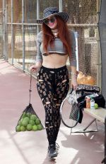 PHOEBE PRICE at a Tennis Court in Los Anegeles 01/26/2021