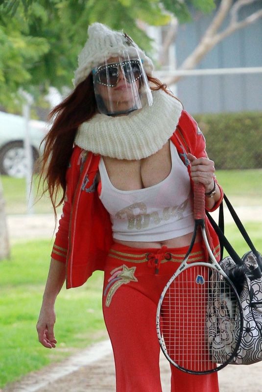 PHOEBE PRICE at a Tennis Court in Los Anegeles 01/29/2021