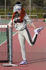 PHOEBE PRICE at a Tennis Court in Los Angeles 01/08/2021