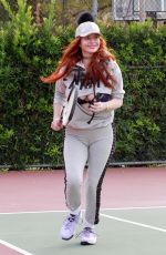 PHOEBE PRICE at a Tennis Court in Los Angeles 01/08/2021