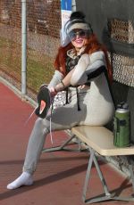 PHOEBE PRICE at a Tennis Court in Los Angeles 01/08/2021