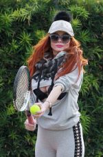 PHOEBE PRICE at a Tennis Court in Los Angeles 01/08/2021