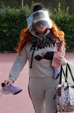 PHOEBE PRICE at a Tennis Court in Los Angeles 01/08/2021