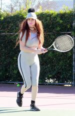 PHOEBE PRICE at a Tennis Court in Los Angeles 01/15/2021