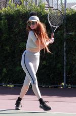 PHOEBE PRICE at a Tennis Court in Los Angeles 01/15/2021