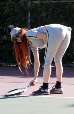 PHOEBE PRICE at a Tennis Court in Los Angeles 01/15/2021