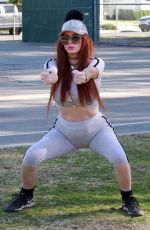 PHOEBE PRICE at a Tennis Court in Los Angeles 01/15/2021