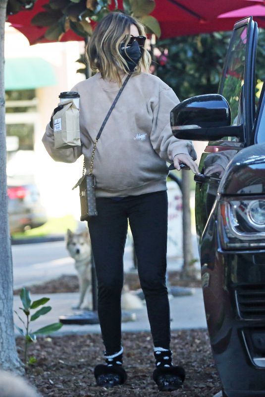 Pregnant ASHLEY TISDALE Out in Los Angeles 01/17/2021