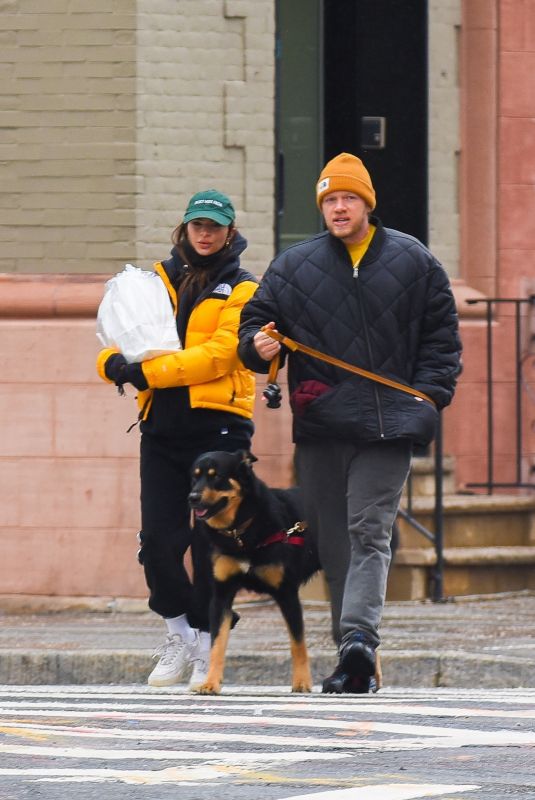 Pregnant EMILY RATAJKOWSKI and Sebastian Bear-McClard Out with Their Dog in New York 01/27/2021