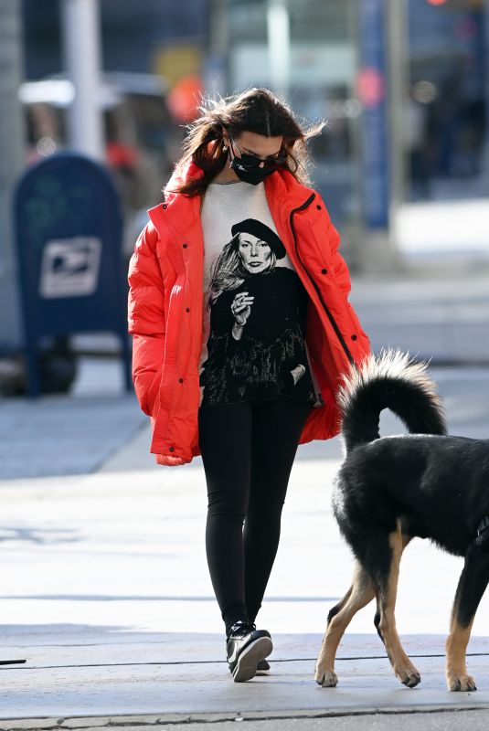 Pregnant EMILY RATAJKOWSKI Out with Her Dog in New York 01/28/2021