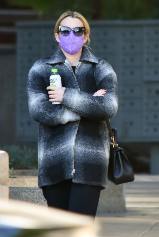 Pregnant EMMA ROBERTS Out in Los Angeles 01/11/2021