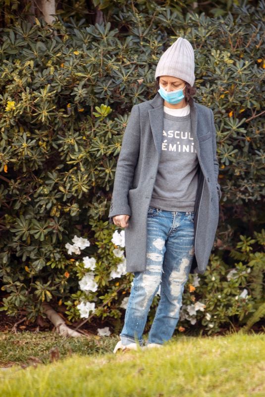SARA GILBERT in Ripped Denim Out in Los Angeles 01/24/2021