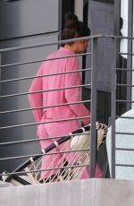 SARA SAMPAIO on Her Balcony in Los Angeles 01/12/2021