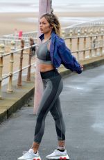 SARAH HUTCHINSON Out Jogging in Blackpool 01/09/2021