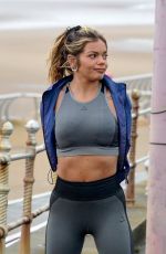 SARAH HUTCHINSON Out Jogging in Blackpool 01/09/2021