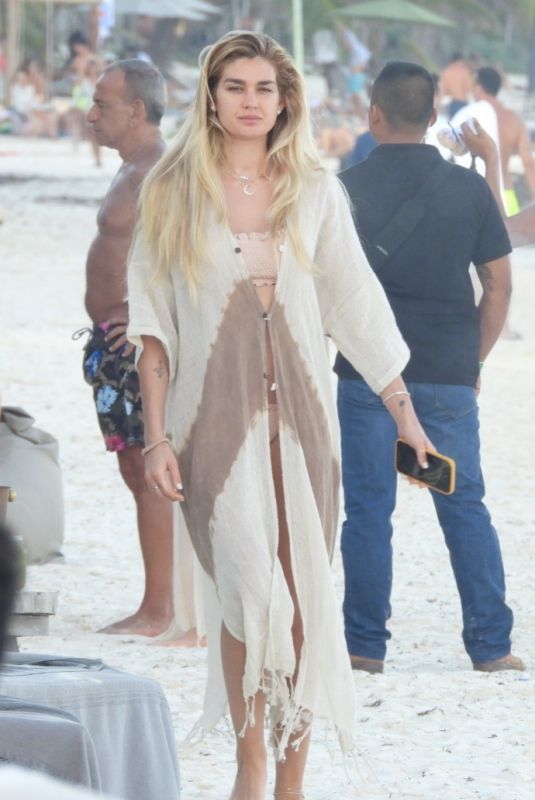 SHAYNA TAYLOR Out at a Beach in Tulum 01/15/2021