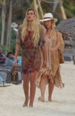 SHAYNA TAYLOR Out with a Friend at a Beach in Tulum 01/24/2021