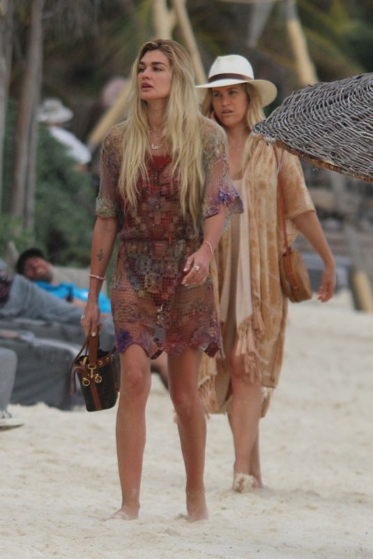 SHAYNA TAYLOR Out with a Friend at a Beach in Tulum 01/24/2021