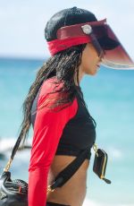 SINITTA in Bikini Bottoms at a Beach in Barbados 12/31/2020