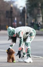 SINITTA Out with Her Dog in London 01/21/2021
