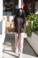 TEALA DUNN Leaves Cha Cha Matcha in West Hollywood 01/09/2021