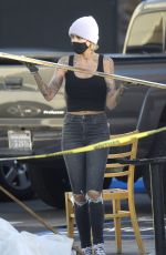 TINA LOUISEStains Wood Panels at Her New Vegan Sugar Taco in Los Angeles 01/29/2021