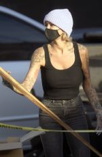 TINA LOUISEStains Wood Panels at Her New Vegan Sugar Taco in Los Angeles 01/29/2021