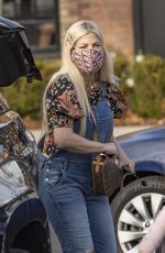 TORI SPELLING in Denim Overalls Out in Calabasas 01/24/2021