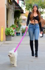 VICTORIA LARSON Out with Her Dog in Beverly Hills 01/30/2021