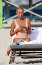 VICTORIA LOPYREVA in Swimsuit on the Beach in Miami 01/21/2021