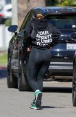 ADDISON RAE Arrives at Pilates Class in West Hollywood 02/24/2021