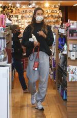 ALESSANDRA AMBROSIO Out Shopping at Brentwood Beauty Center and Bristol Farms 02/22/2021
