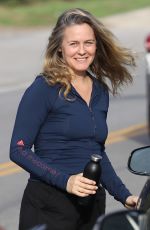 ALICIA SILVERSTON Out Hikinig with Her Dog in Los Angeles 02/01/2021