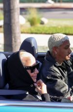 AMBER ROSE and Alexander Edwards Out in Their New Baby Blue Convertible Rolls-Royce in Beverly Hills 02/05/2021