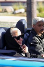 AMBER ROSE and Alexander Edwards Out in Their New Baby Blue Convertible Rolls-Royce in Beverly Hills 02/05/2021